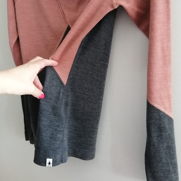 Smartwool Merino 250 Crossover Neck Sweater Pink Gray 100% Merino Wool Medium - Picture 9 of 16